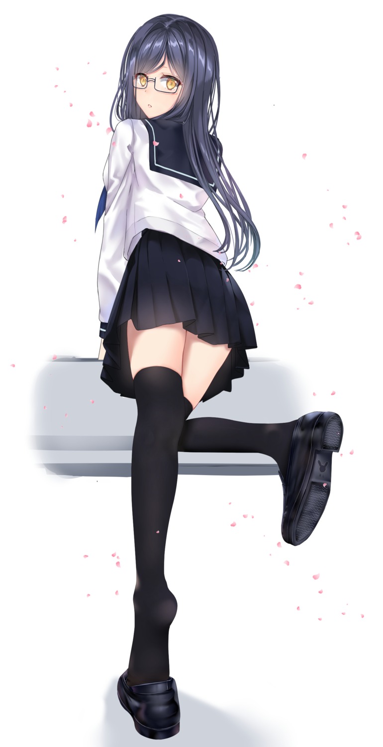 megane seifuku tagme thighhighs