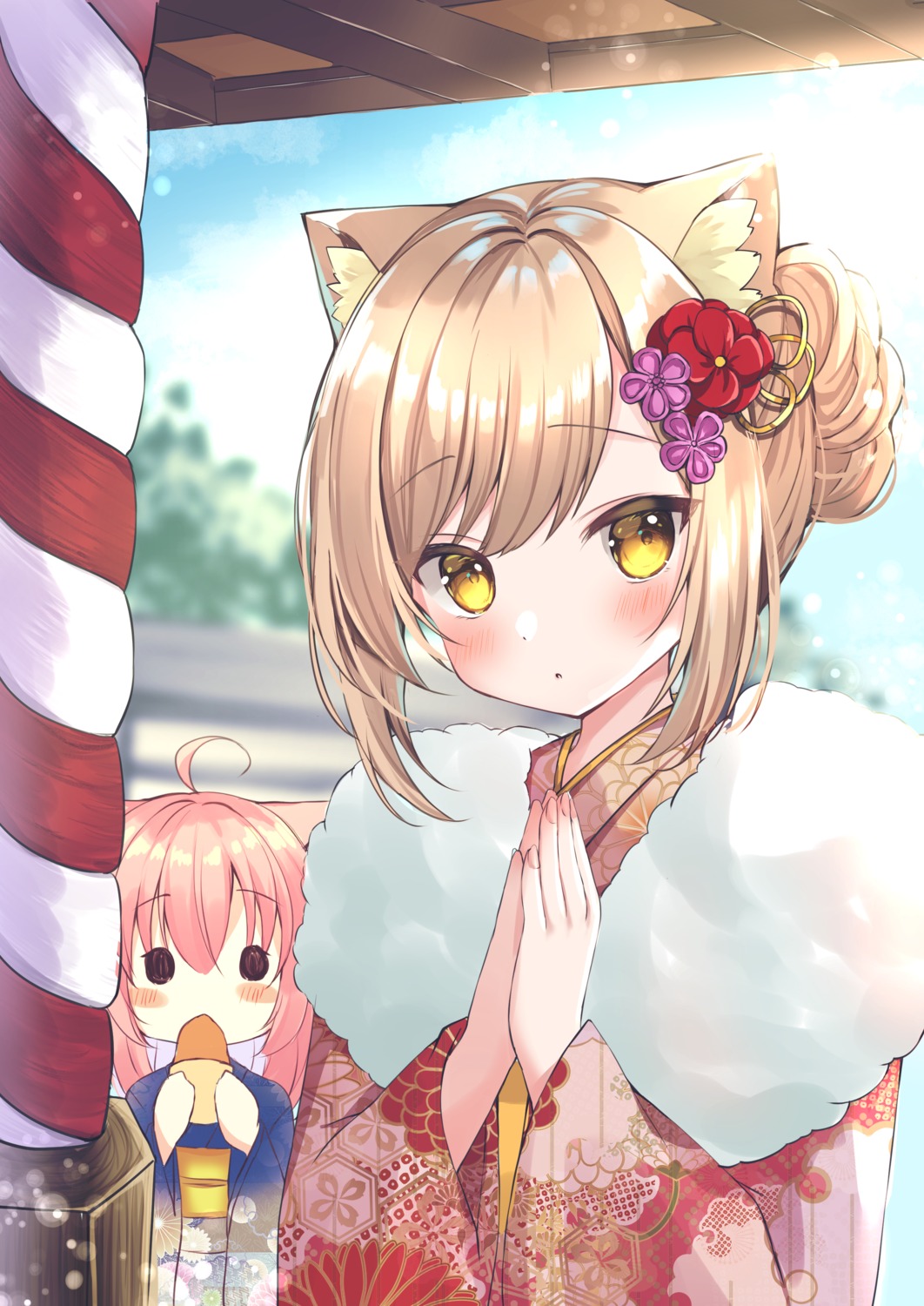 animal_ears hamico kimono nekomimi