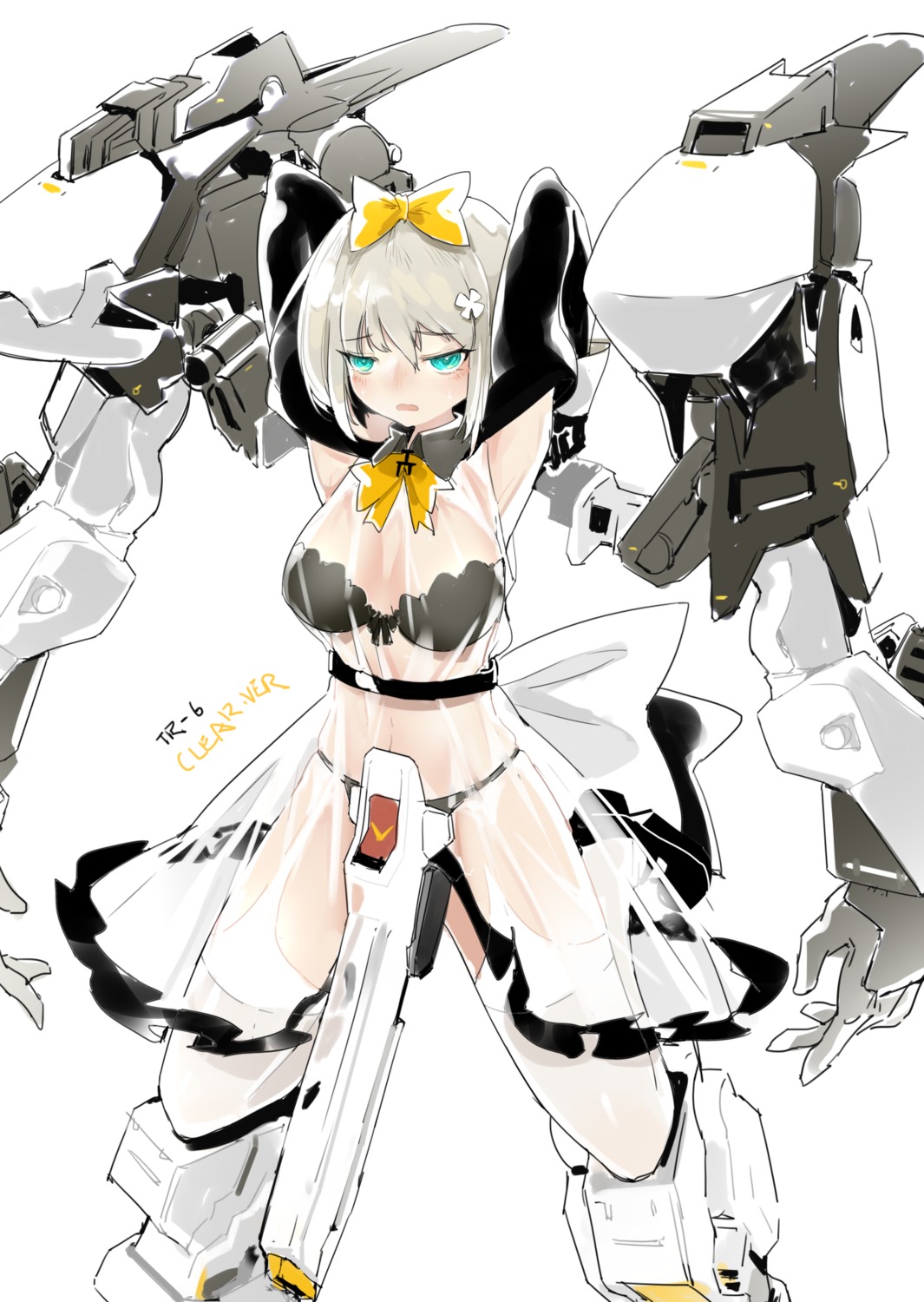 bra gun maid mecha_musume pantsu see_through shinnasuka025 stockings thighhighs