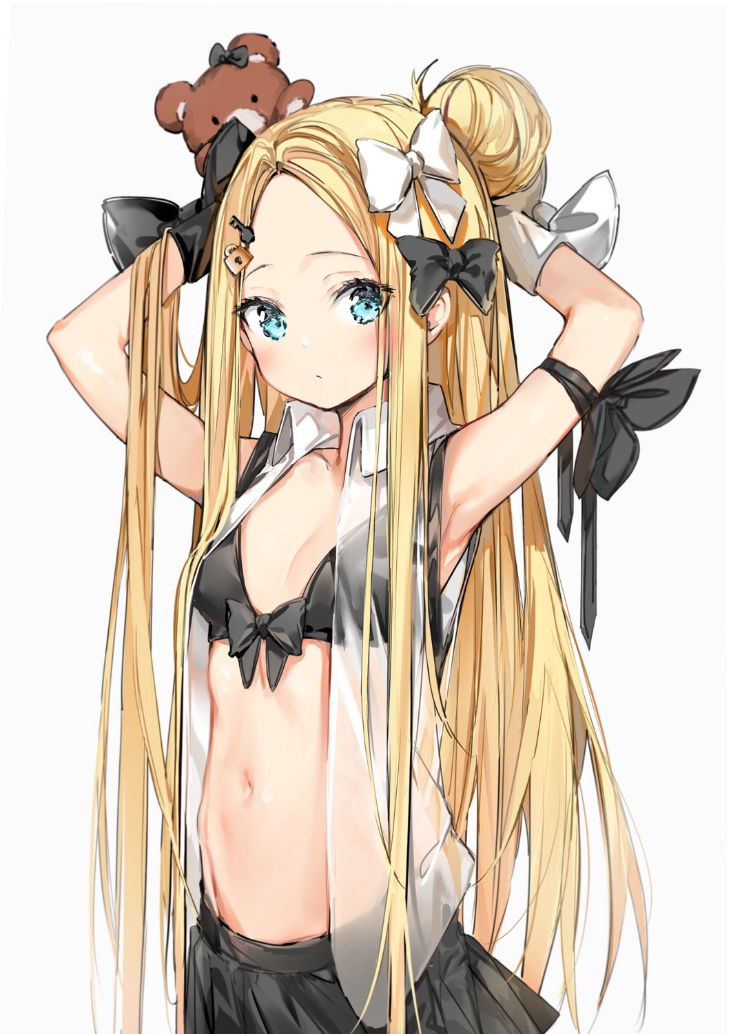 abigail_williams_(fate) bikini cleavage fate/grand_order open_shirt see_through silver_(chenwen) swimsuits