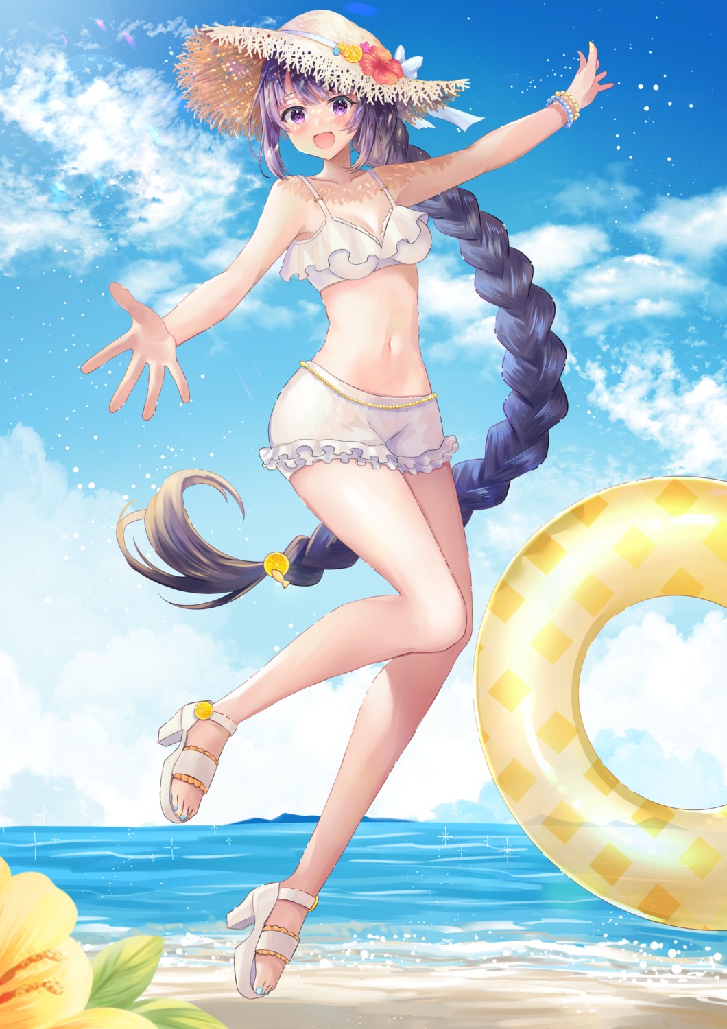 bikini cleavage fujimori_shiki heels swimsuits