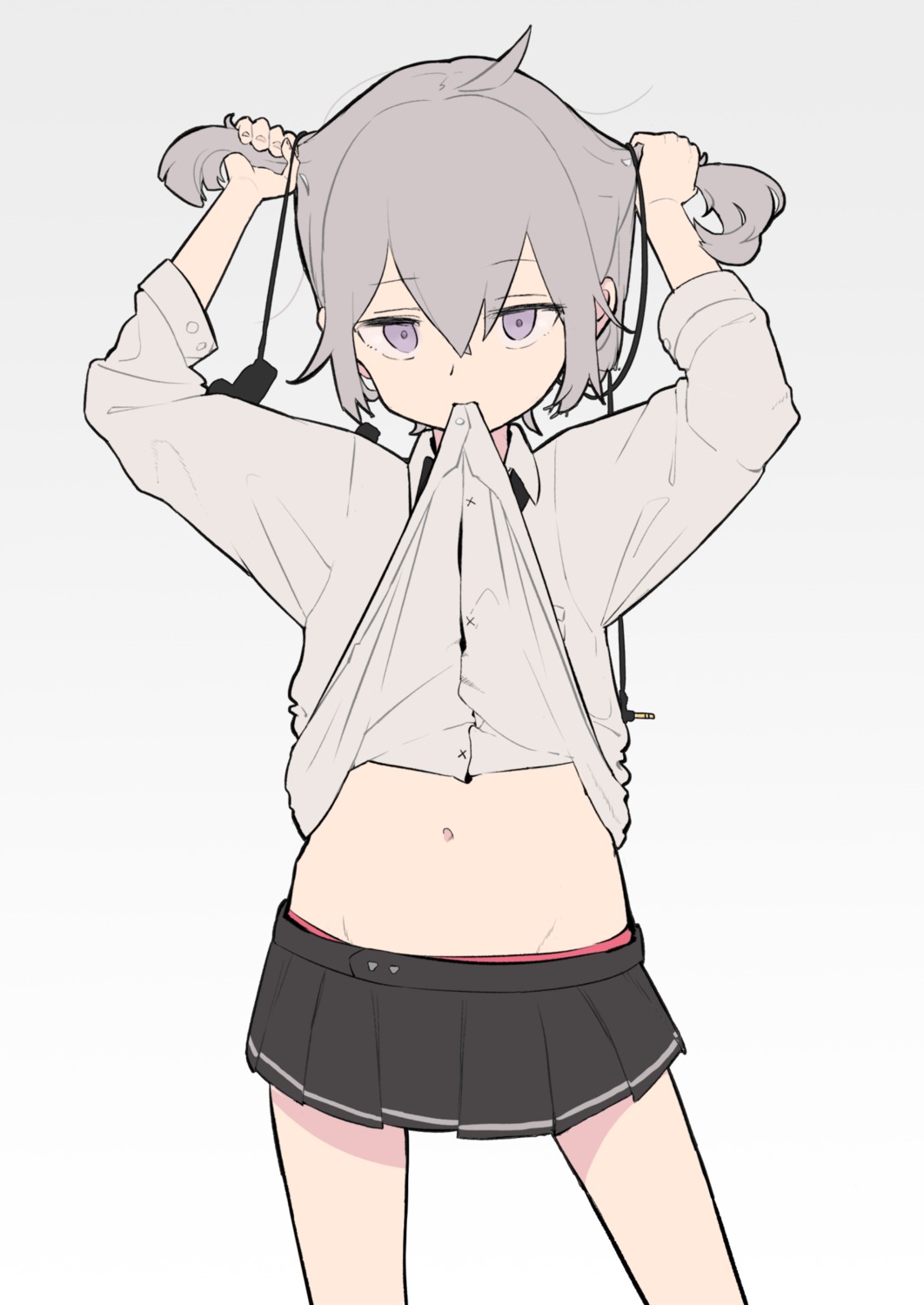 girls_frontline gz m200_(girls_frontline) seifuku shirt_lift