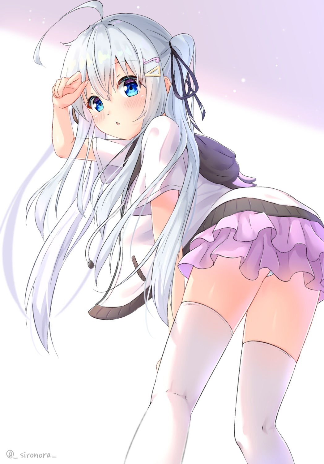 pantsu shironora skirt_lift thighhighs