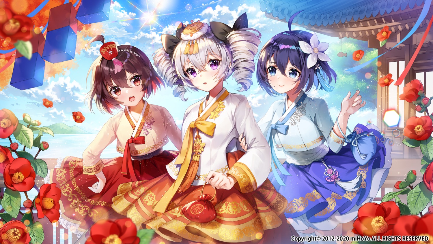 apple_caramel asian_clothes benghuai_xueyuan bronya_zaychik honkai_impact seele_vollerei skirt_lift