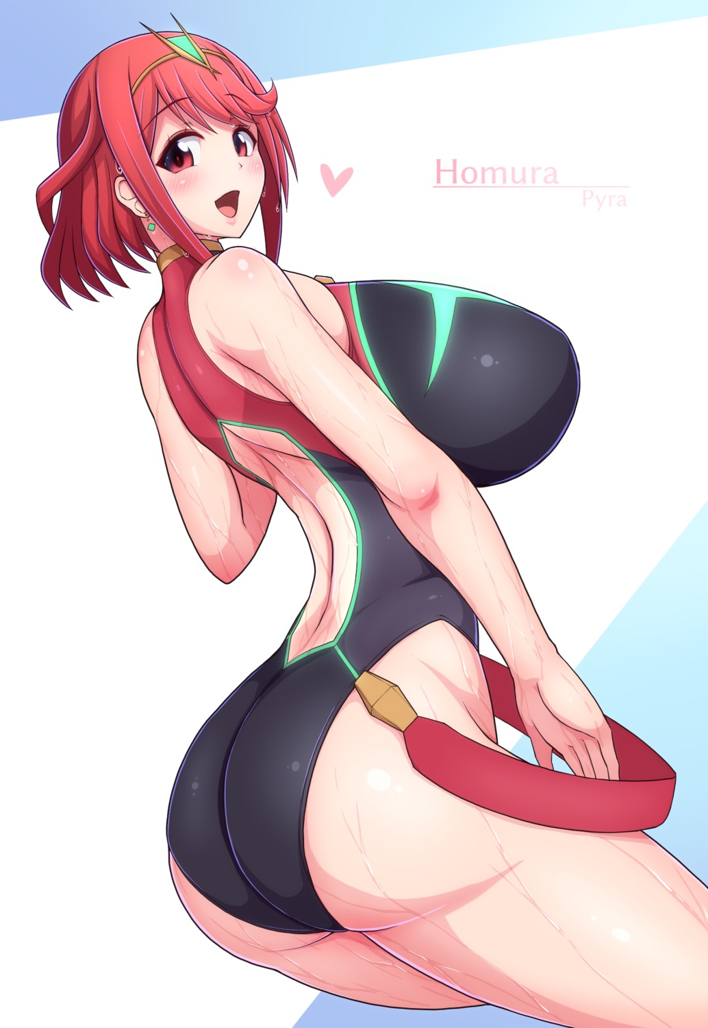 ass homura_(xenoblade_2) ponpon-maru swimsuits wet xenoblade xenoblade_chronicles_2