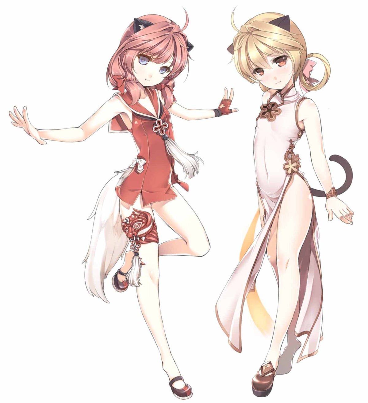 animal_ears blade_&_soul chinadress jpeg_artifacts kuronell lyn_(blade_&_soul) nekomimi tail