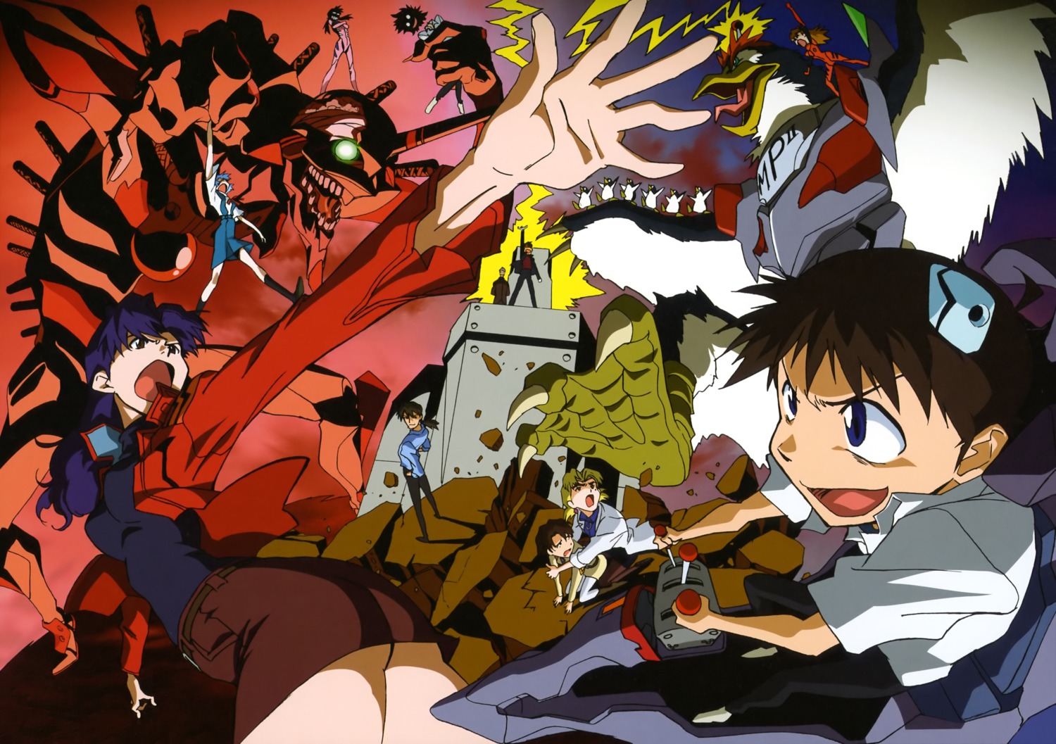 akagi_ritsuko ayanami_rei ikari_gendou ikari_shinji katsuragi_misato makinami_mari_illustrious masayuki nagisa_kaworu neon_genesis_evangelion pen_pen penguin