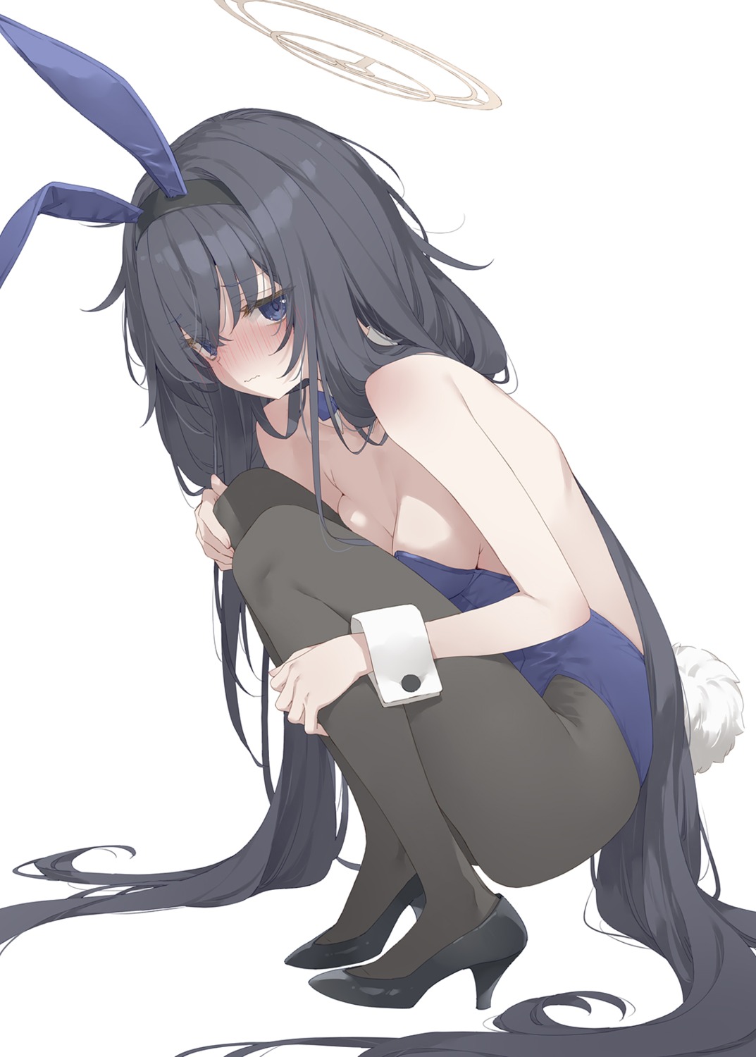 animal_ears blue_archive bunny_ears bunny_girl halo heels kani_biimu kozeki_ui loli no_bra pantyhose tail