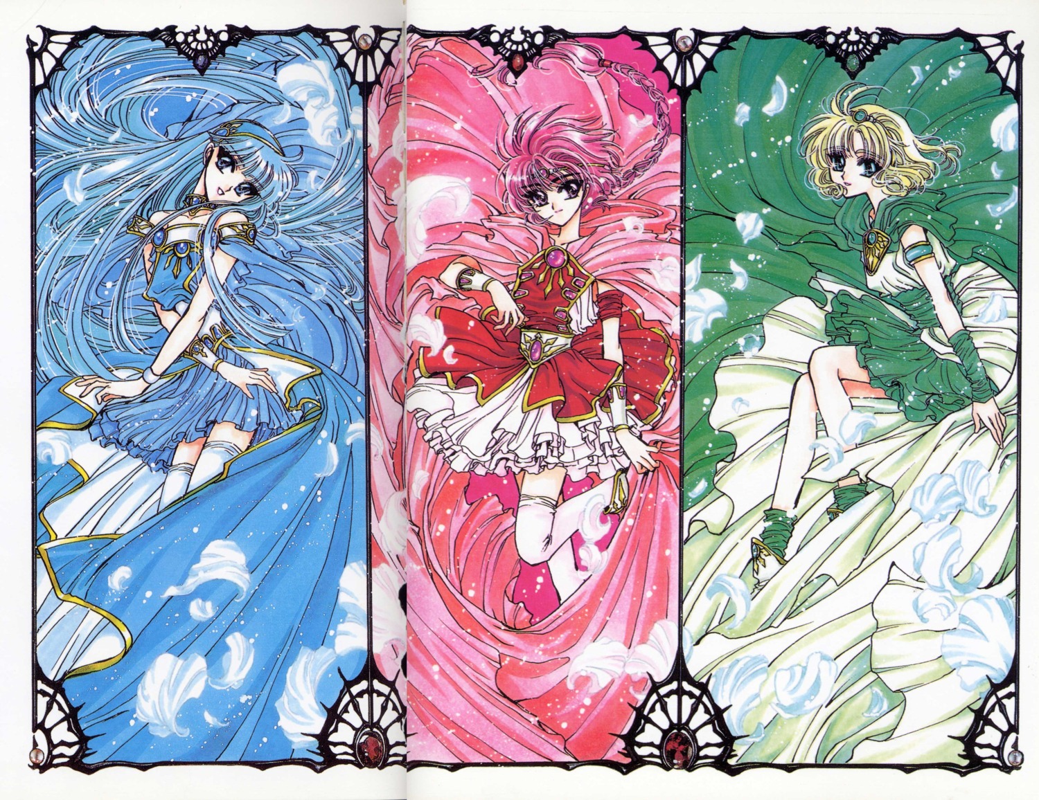 clamp crease hououji_fuu magic_knight_rayearth ryuuzaki_umi shidou_hikaru