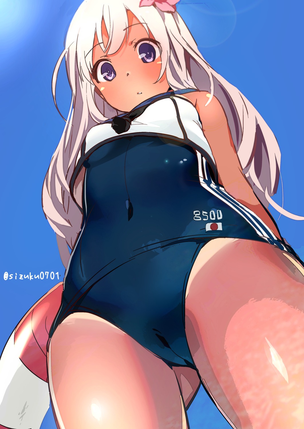 akechi_shizuku cameltoe kantai_collection loli ro-500 swimsuits tan_lines