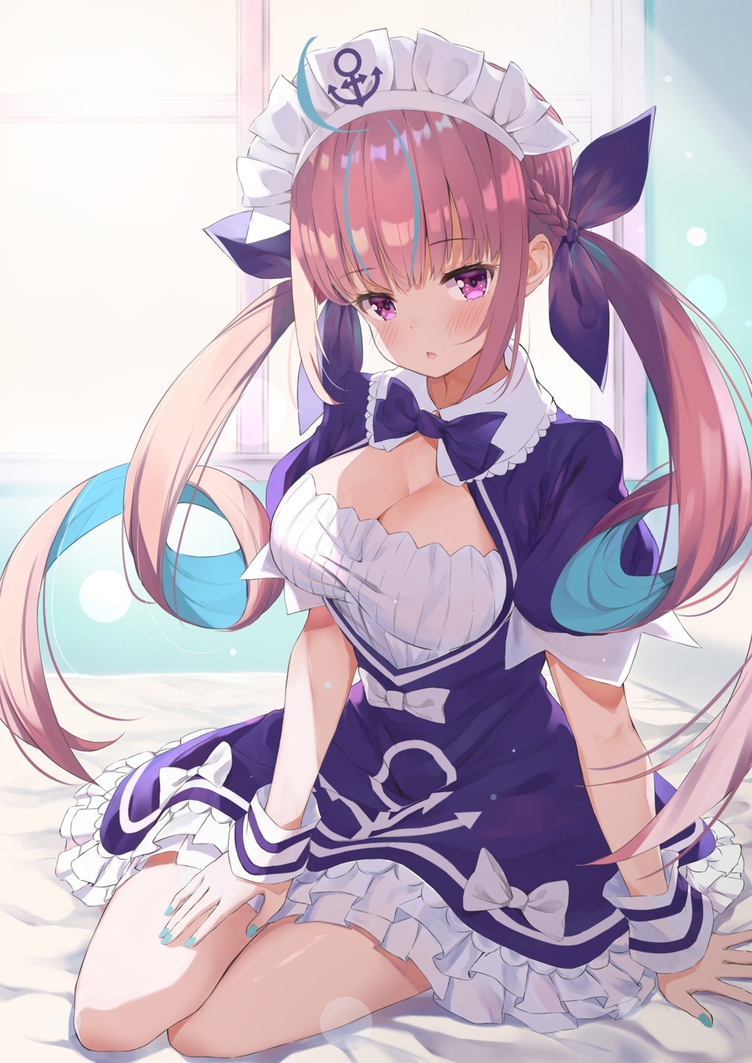 cleavage hololive maid minato_aqua timo_wei95