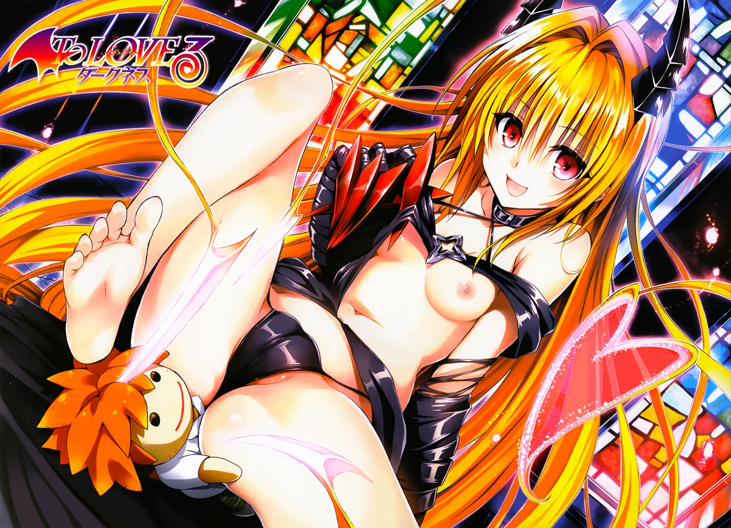 cameltoe feet golden_darkness nipples photoshop shirt_lift to_love_ru to_love_ru_darkness yabuki_kentarou