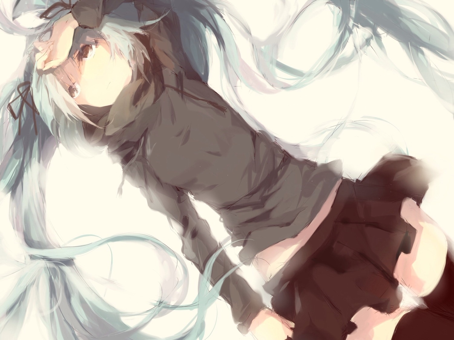 hatsune_miku rolling_girl_(vocaloid) shuzi thighhighs vocaloid