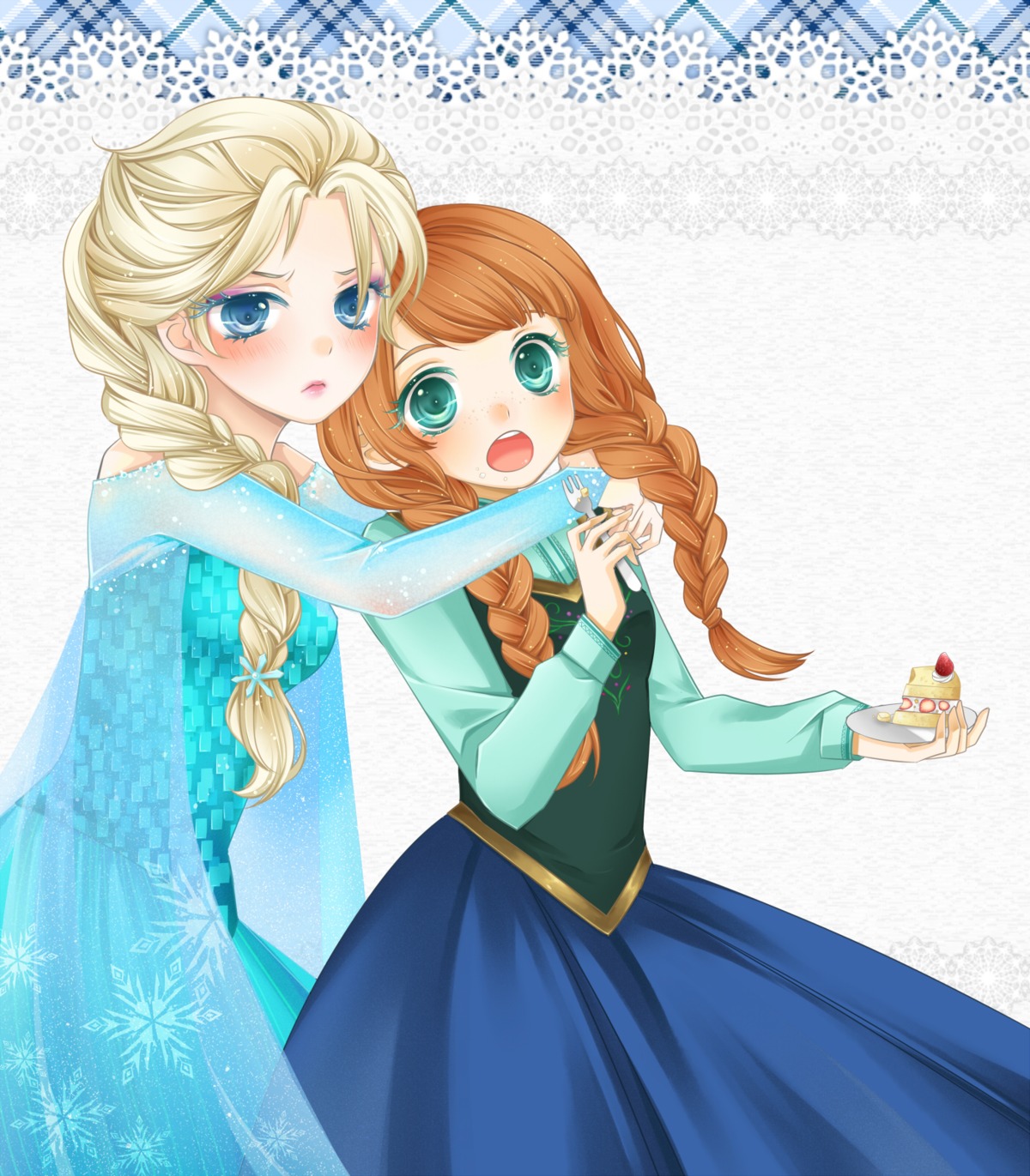 anna_(frozen) atobesakunolove dress elsa_(frozen) frozen