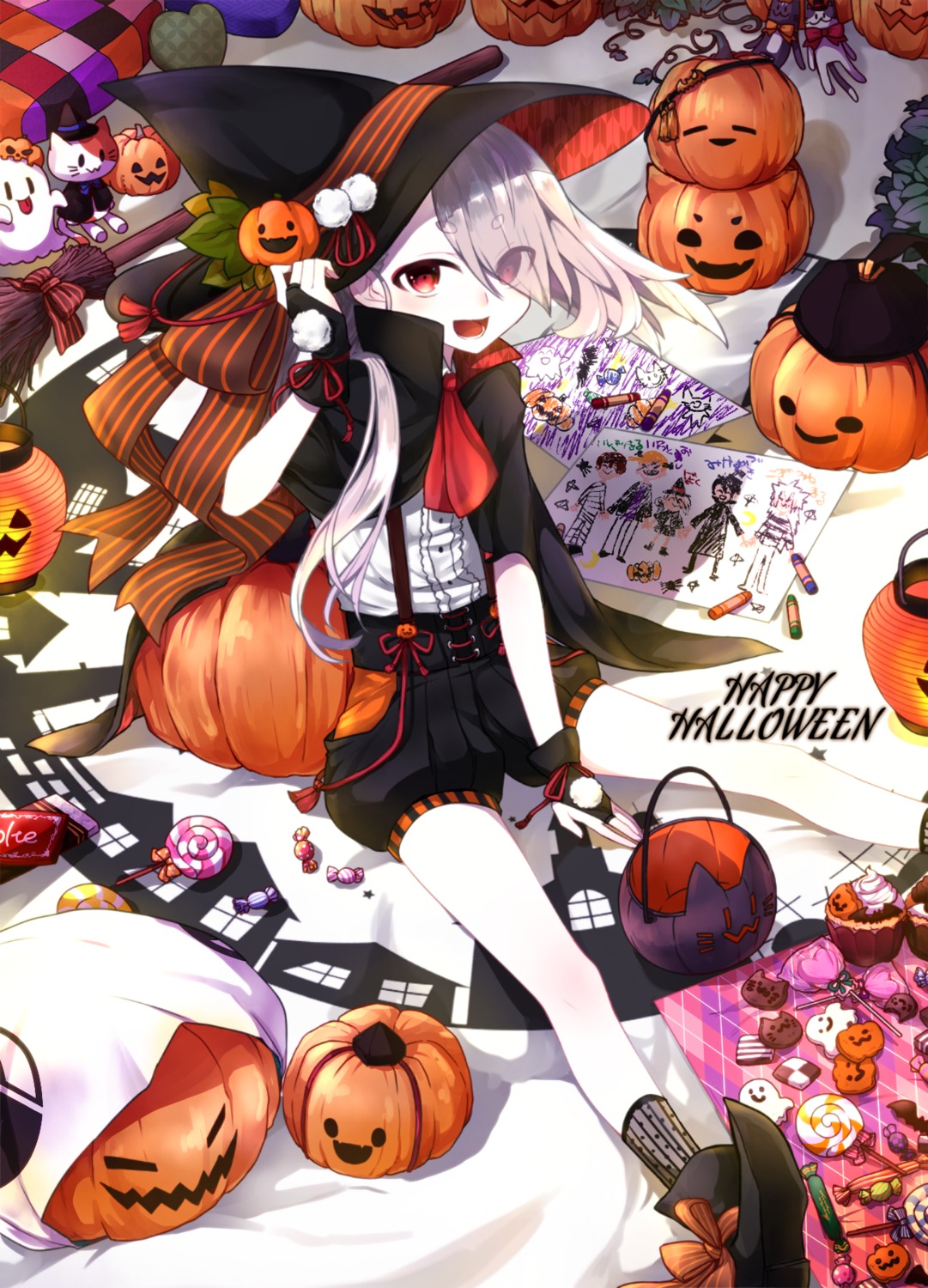 halloween ima-no-tsurugi kapiora neko touken_ranbu witch