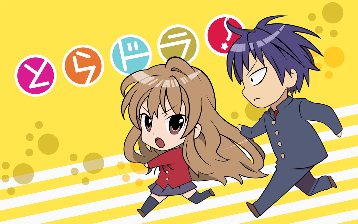 aisaka_taiga chibi seifuku takasu_ryuuji toradora! wallpaper yasu