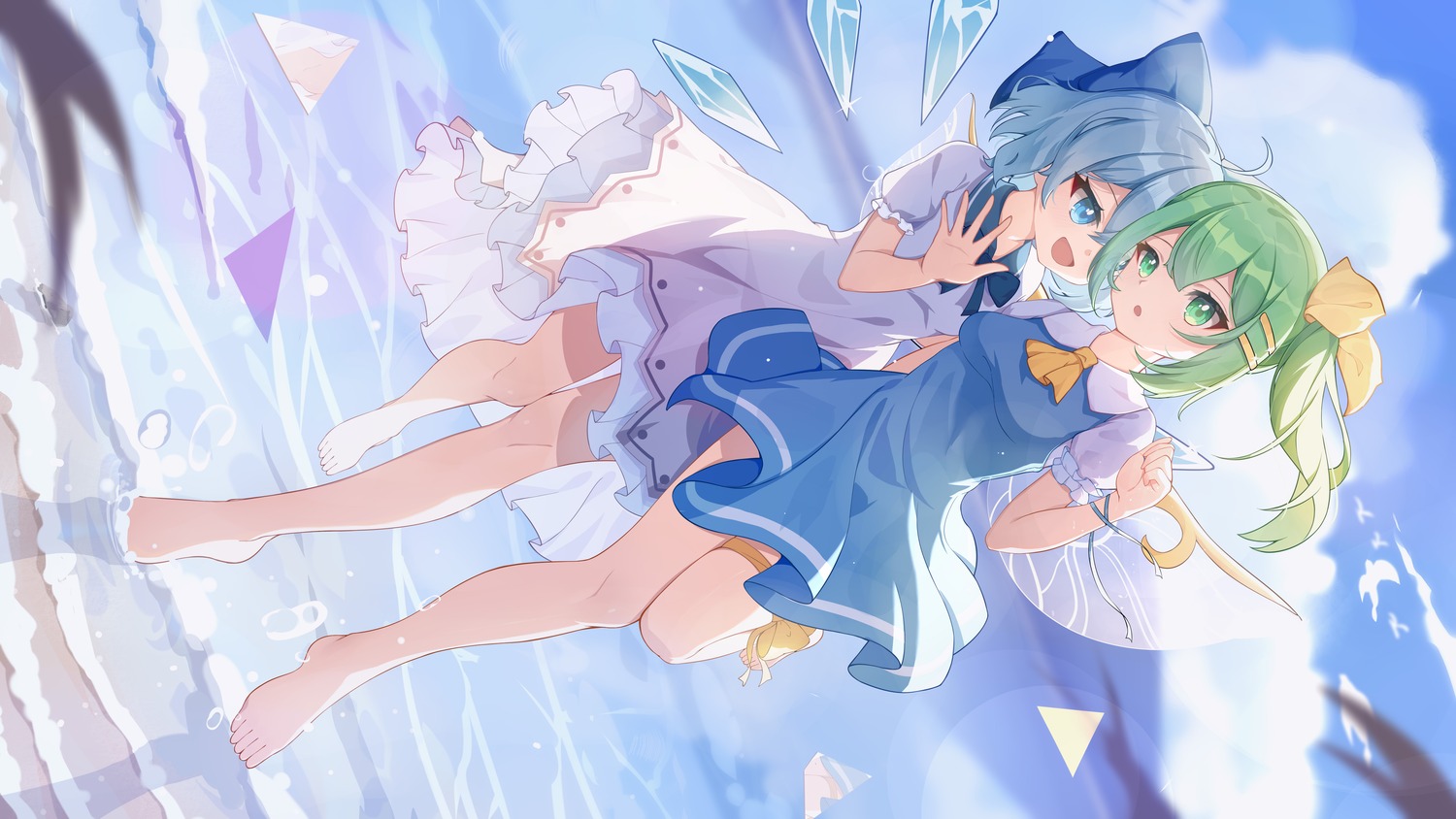 cirno daiyousei garter tagme touhou wings yuri