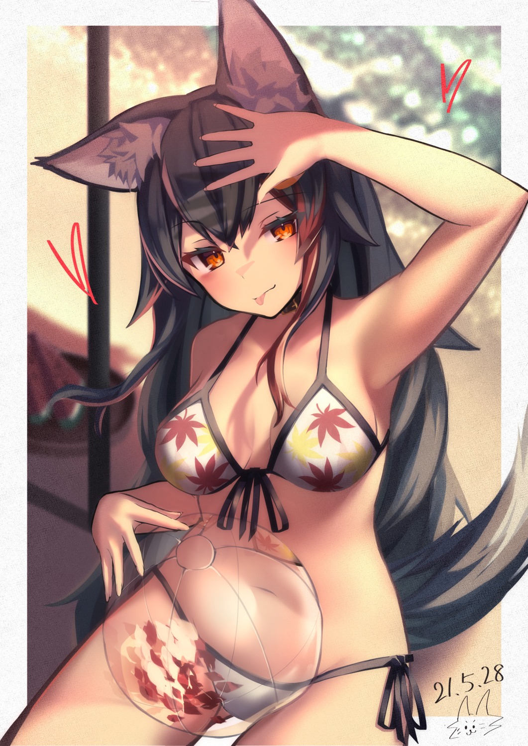 animal_ears bikini hololive hololive_gamers inaba_teitoku ookami_mio swimsuits tail