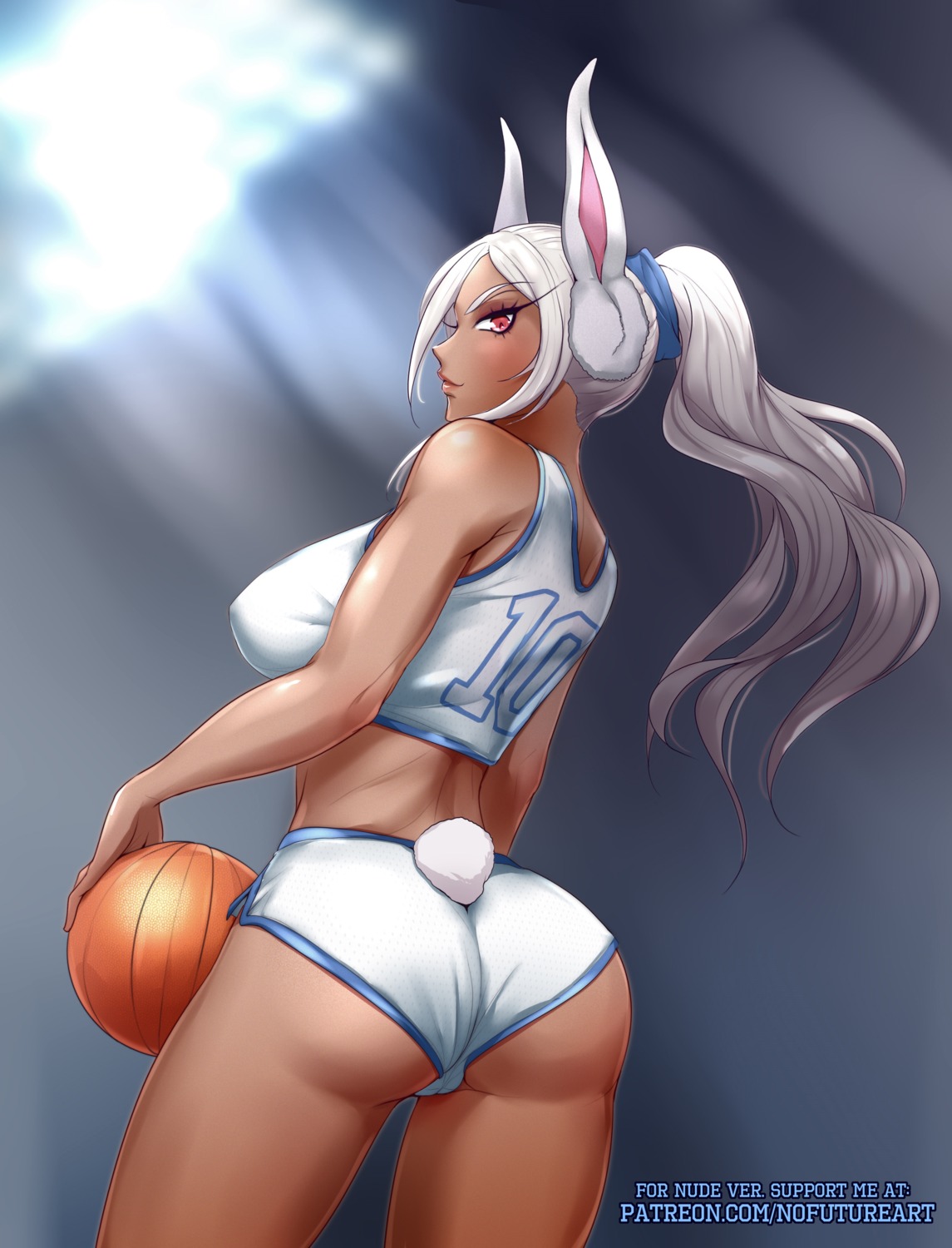 animal_ears ass basketball boku_no_hero_academia bunny_ears cameltoe cosplay erect_nipples gym_uniform lola_bunny nofuture usagiyama_rumi