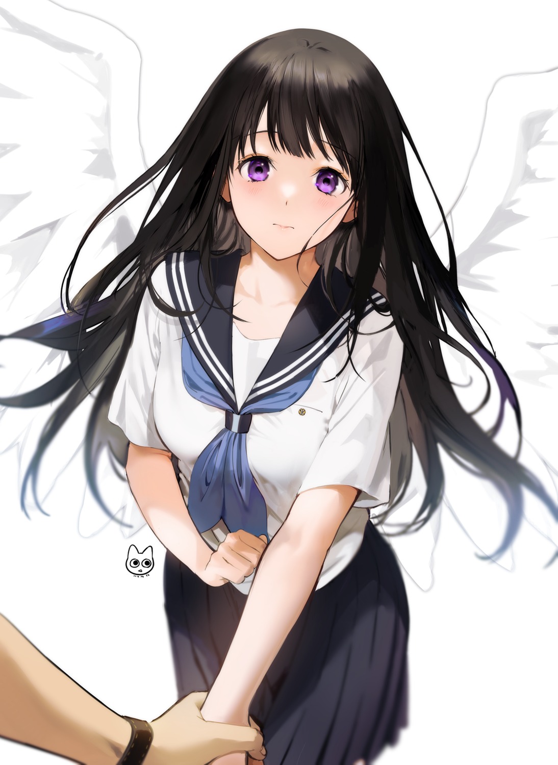 chitanda_eru hyouka mery_(yangmalgage) oreki_houtarou seifuku wings