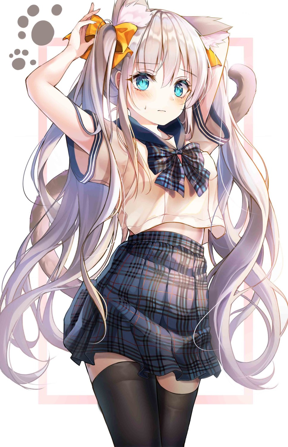 animal_ears icebox46 nekomimi seifuku tail thighhighs