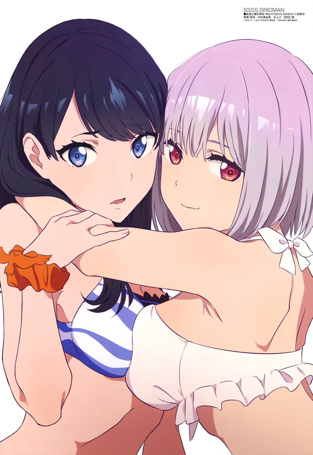 bikini bikini_top nakamura_mayumi shinjou_akane ssss.gridman swimsuits symmetrical_docking takarada_rikka