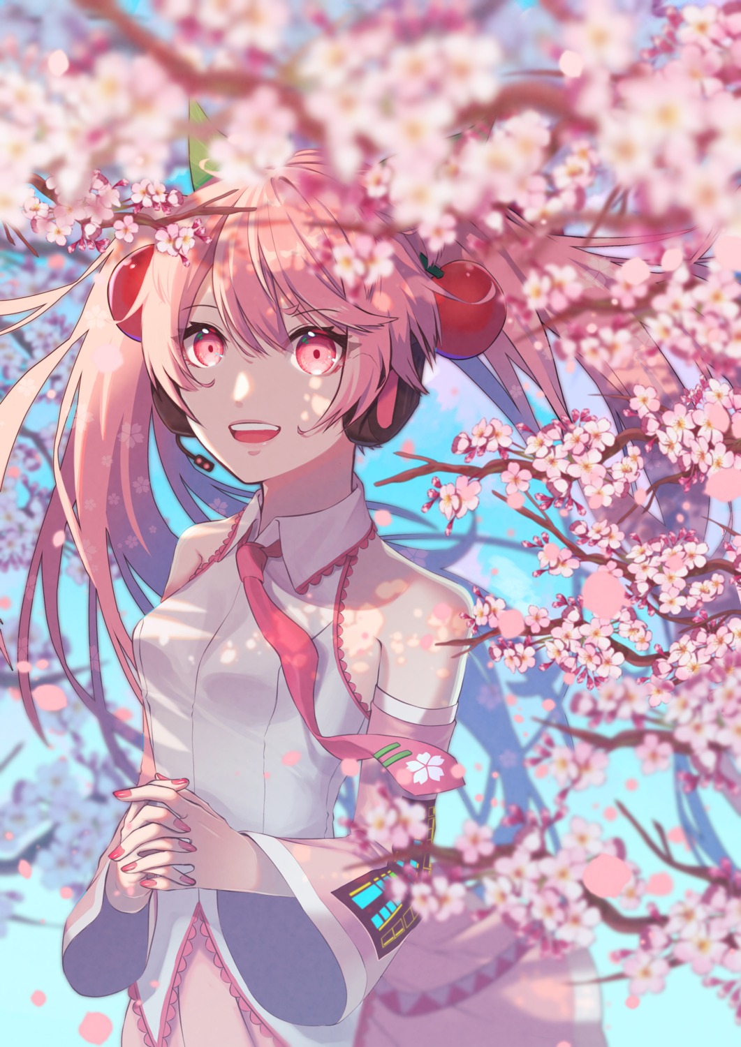 hatsune_miku headphones sakura_miku tagme vocaloid