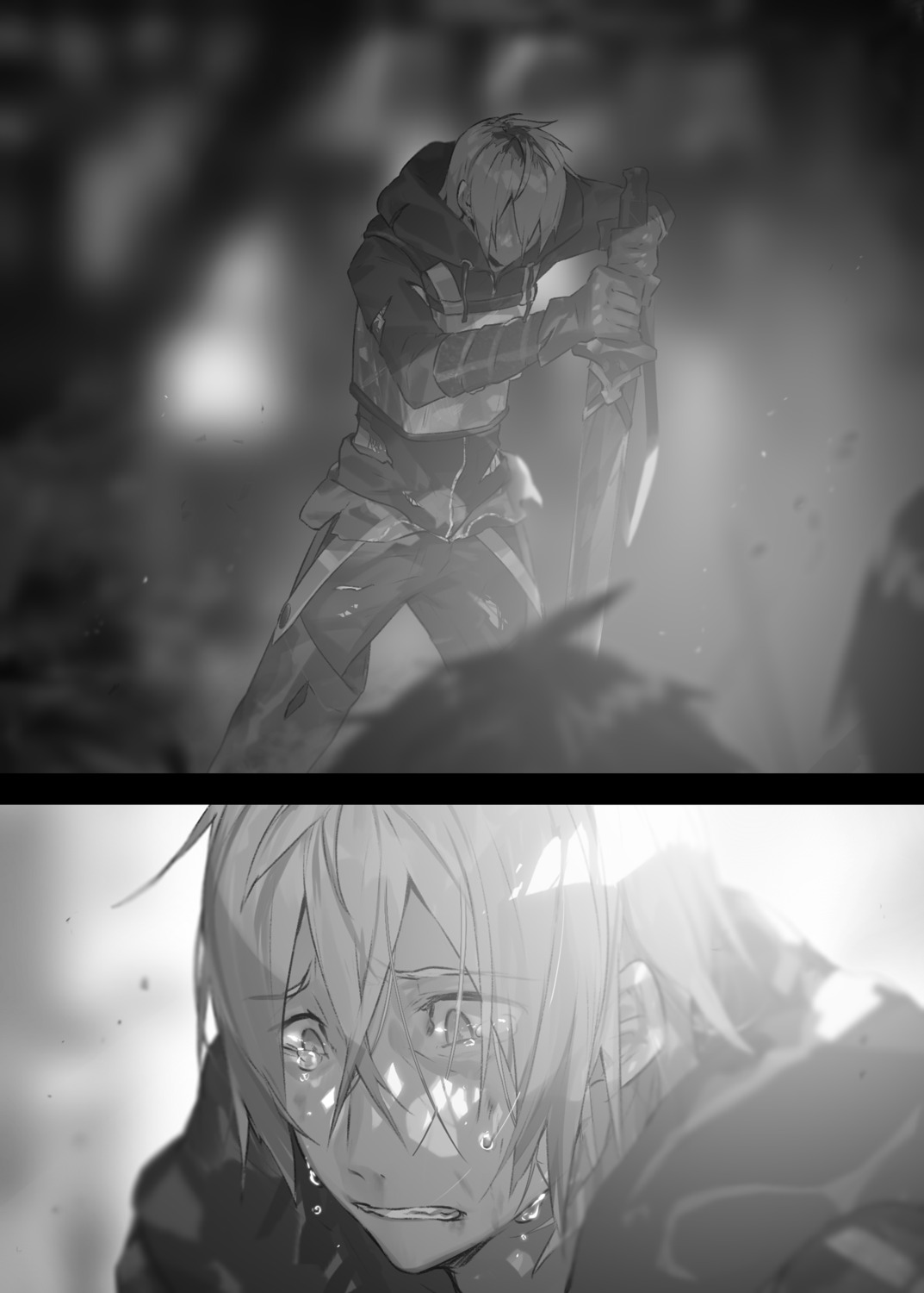 hai_to_gensou_no_grimgar monochrome shirai_eiri