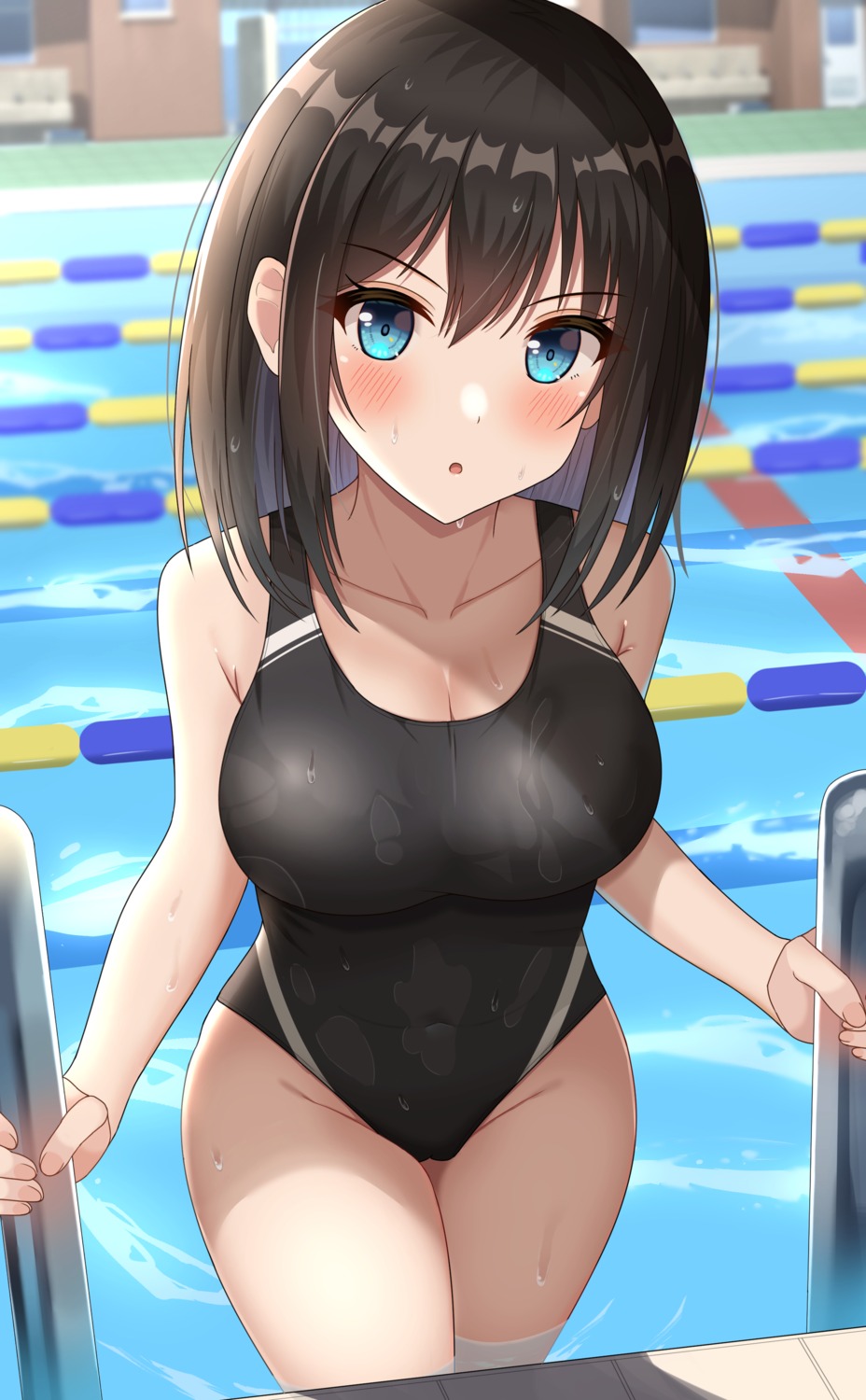 hisui_(user_zvkr2432) swimsuits wet