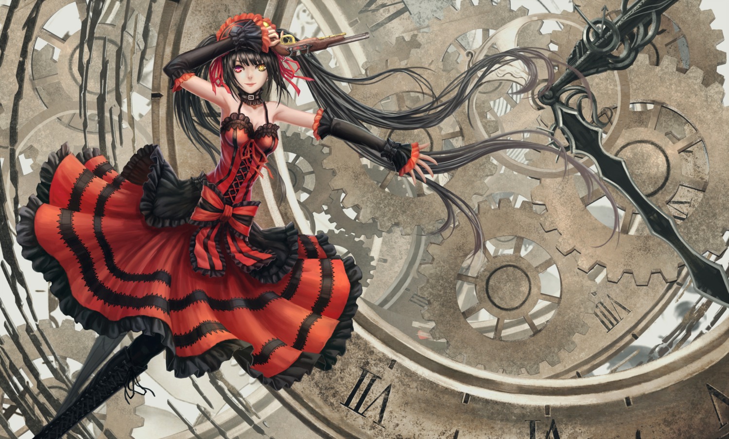 date_a_live gun heterochromia infukun lolita_fashion pantyhose tokisaki_kurumi