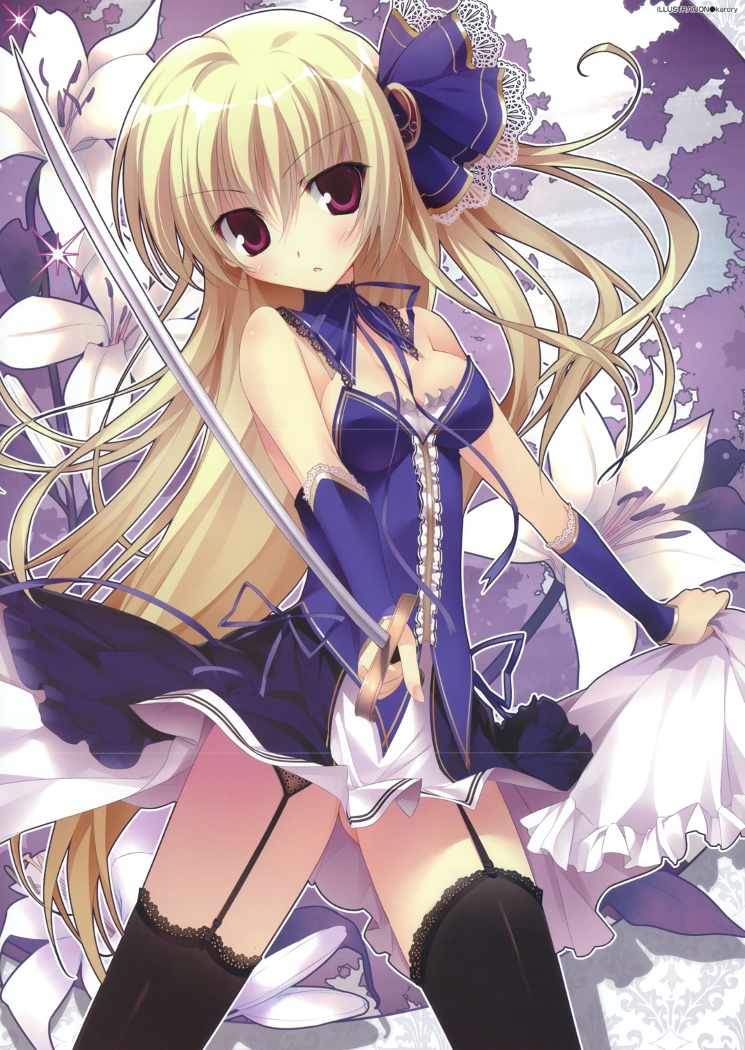 cleavage crease karory stockings sword thighhighs