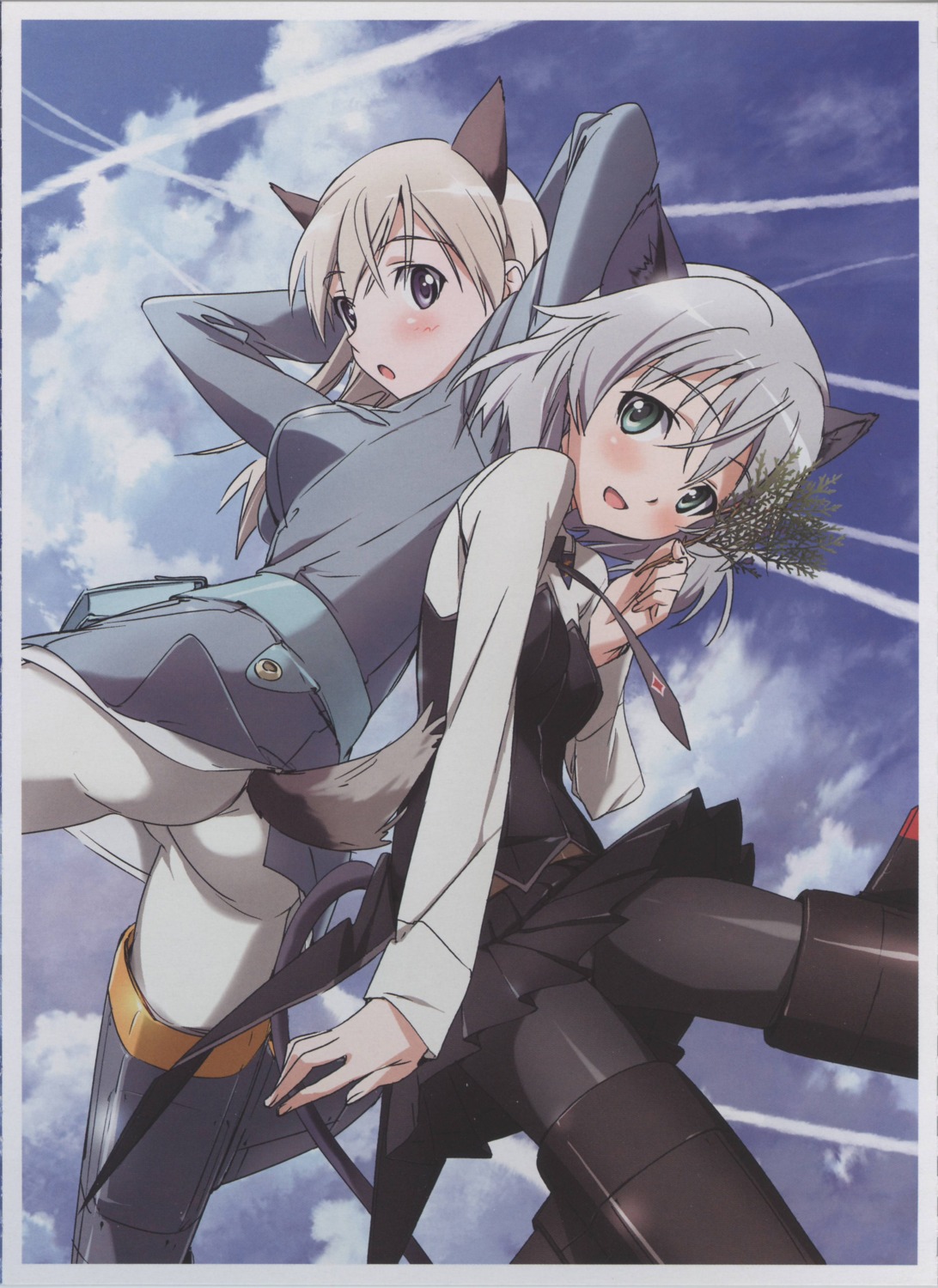 animal_ears ass eila_ilmatar_juutilainen pantyhose sanya_v_litvyak strike_witches tail takamura_kazuhiro uniform