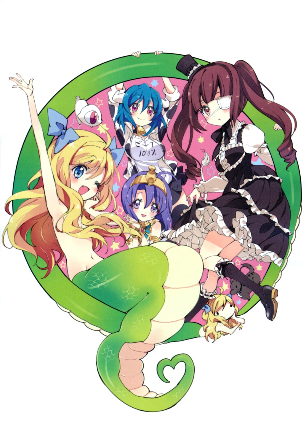 fukunoren hanazono_yurine jashin-chan jashin-chan_dropkick medusa_(jashin-chan_dropkick) yukiwo