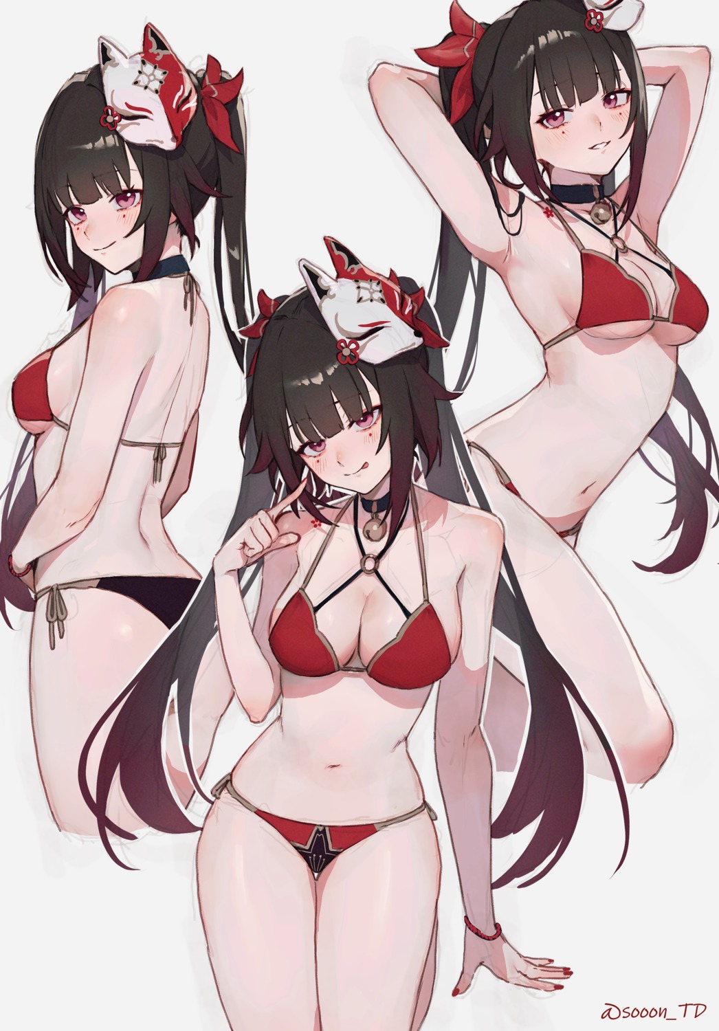 ass bikini honkai:_star_rail sooon sparkle_(honkai:_star_rail) swimsuits tattoo