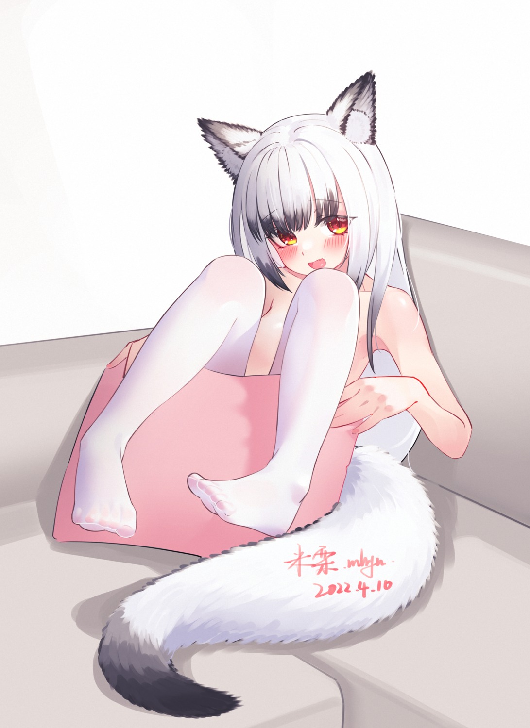 animal_ears chunai_zhanshen_milili feet kitsune tail topless