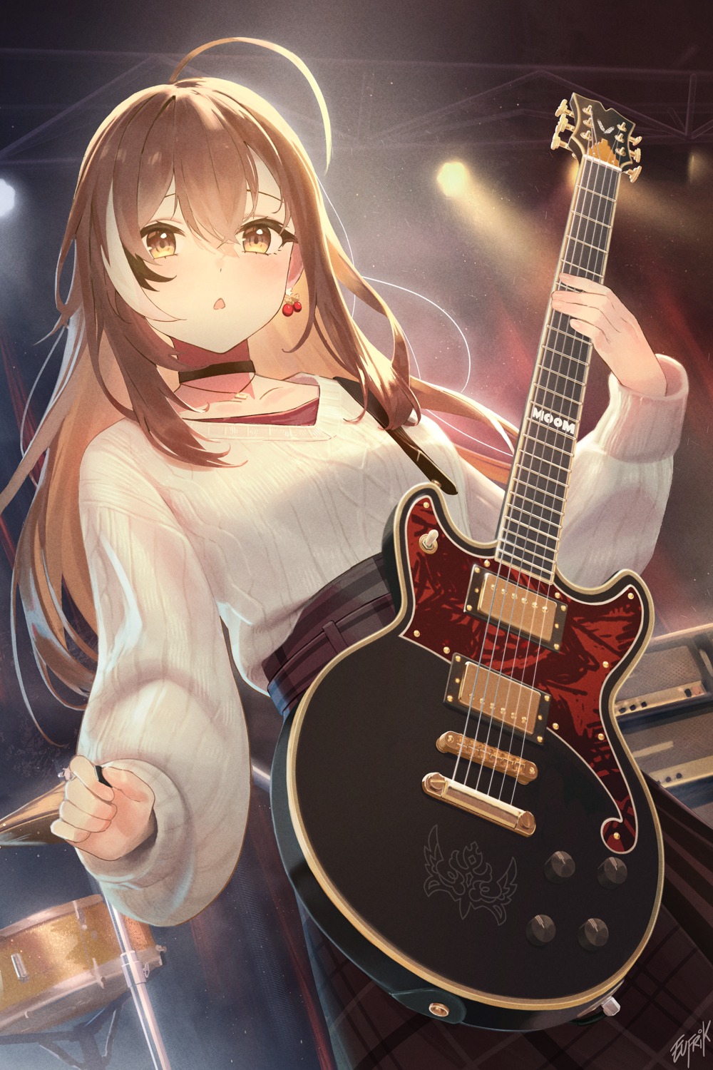 eufrik guitar hololive hololive_english nanashi_mumei sweater