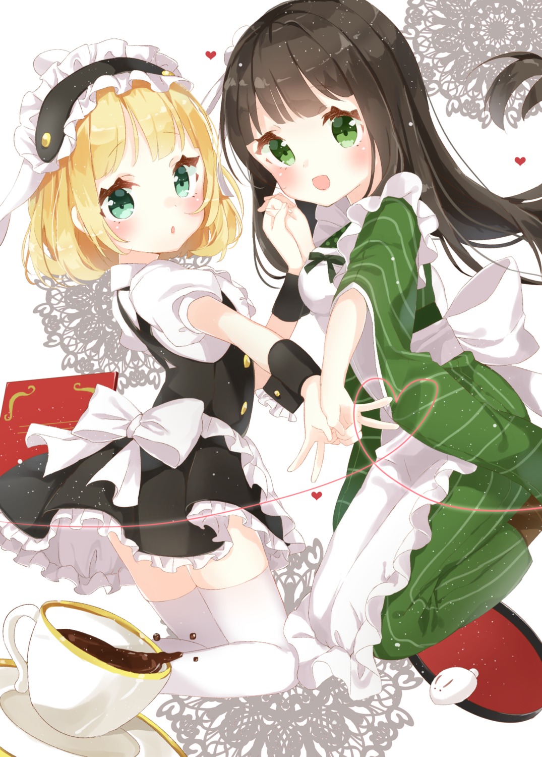 gochuumon_wa_usagi_desu_ka? jimmy kirima_sharo maid thighhighs ujimatsu_chiya wa_maid