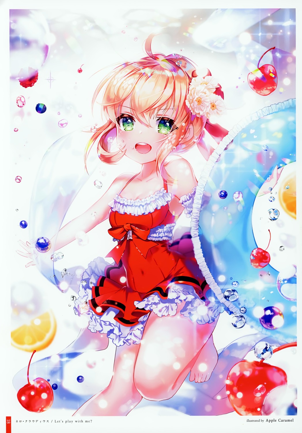 apple_caramel cleavage dress fate/grand_order feet saber_extra