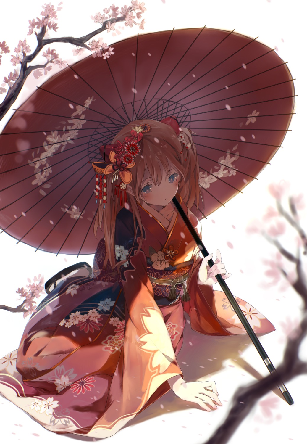 bou_shaku kimono neon_genesis_evangelion souryuu_asuka_langley umbrella