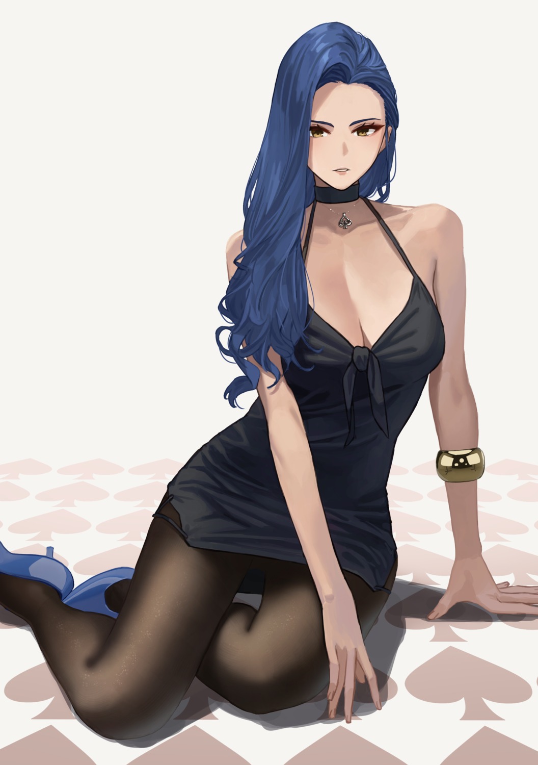 dress hara_kenshi heels kimishima_touka no_bra pantyhose