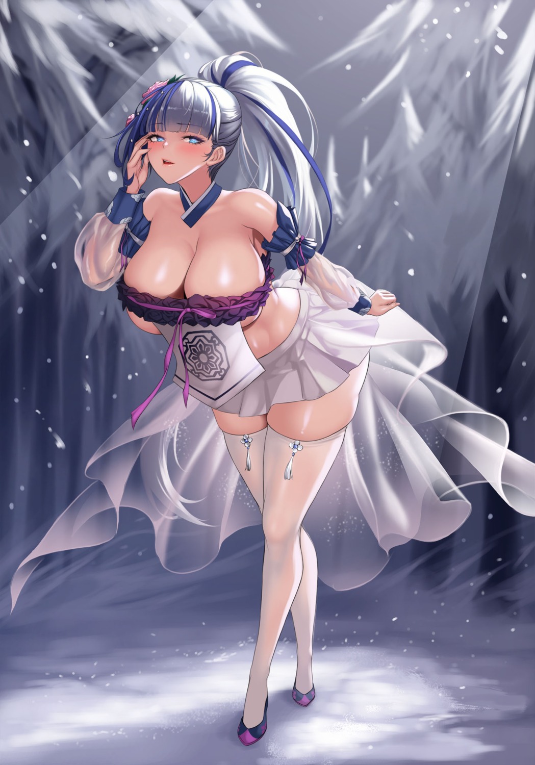asian_clothes mad_kimo no_bra see_through thighhighs