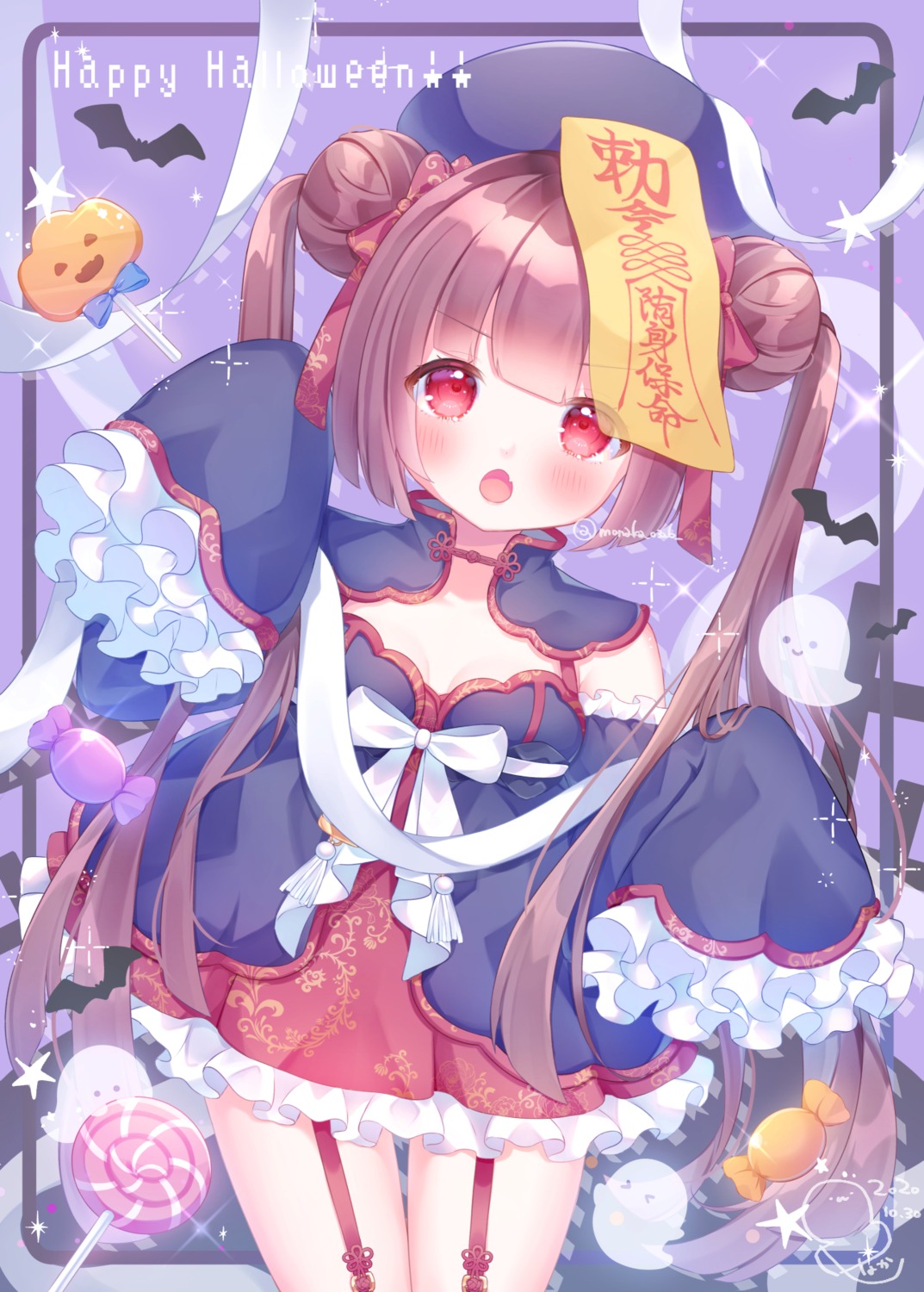 asian_clothes cleavage halloween omochi_monaka