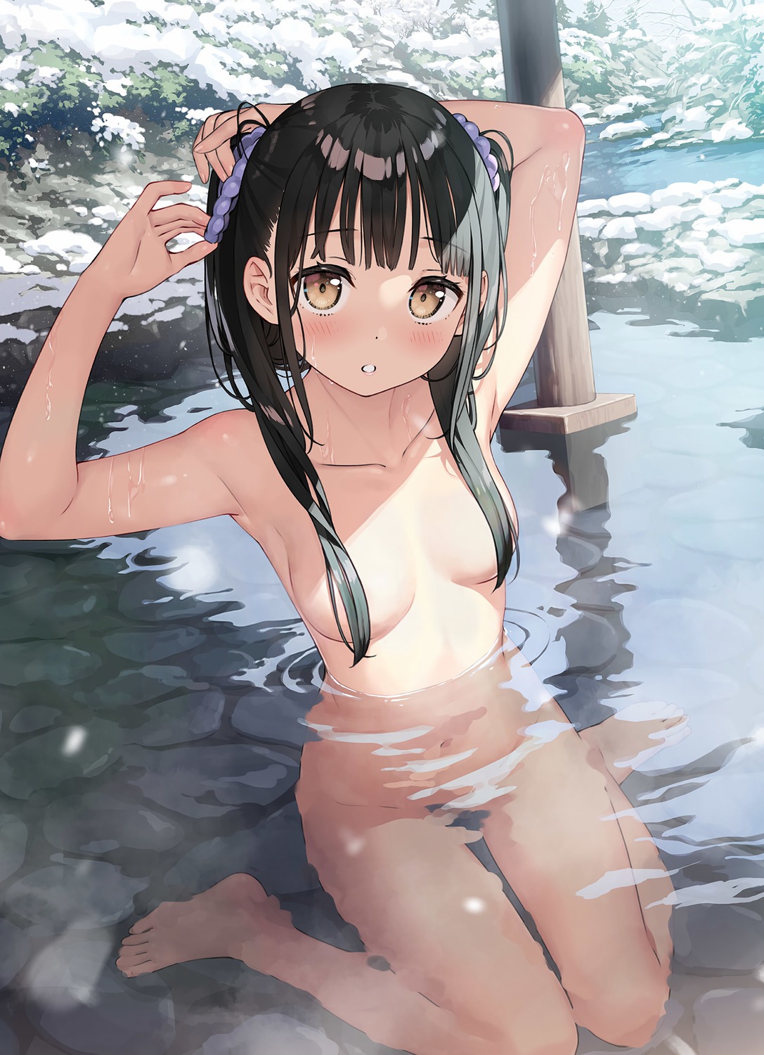 bathing detexted kantoku nagisa_(kantoku) naked onsen wet