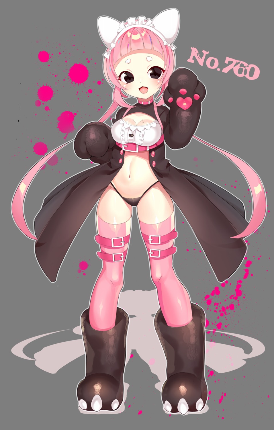 anthropomorphization bewear cleavage kuro_guren pantsu pokemon pokemon_sm pokemon_usum thighhighs transparent_png