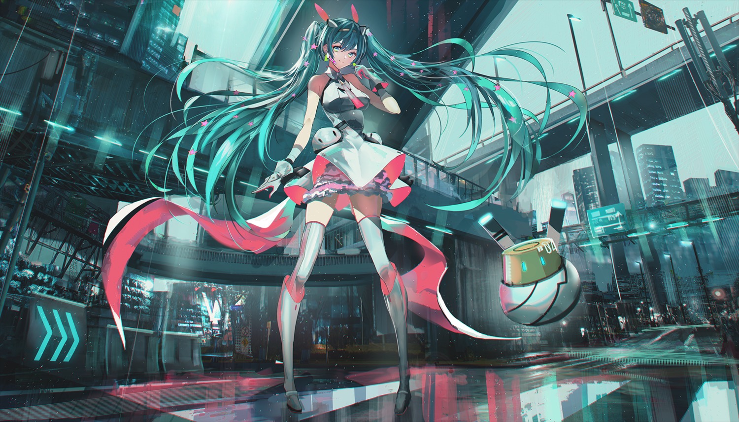 hatsune_miku swav thighhighs vocaloid