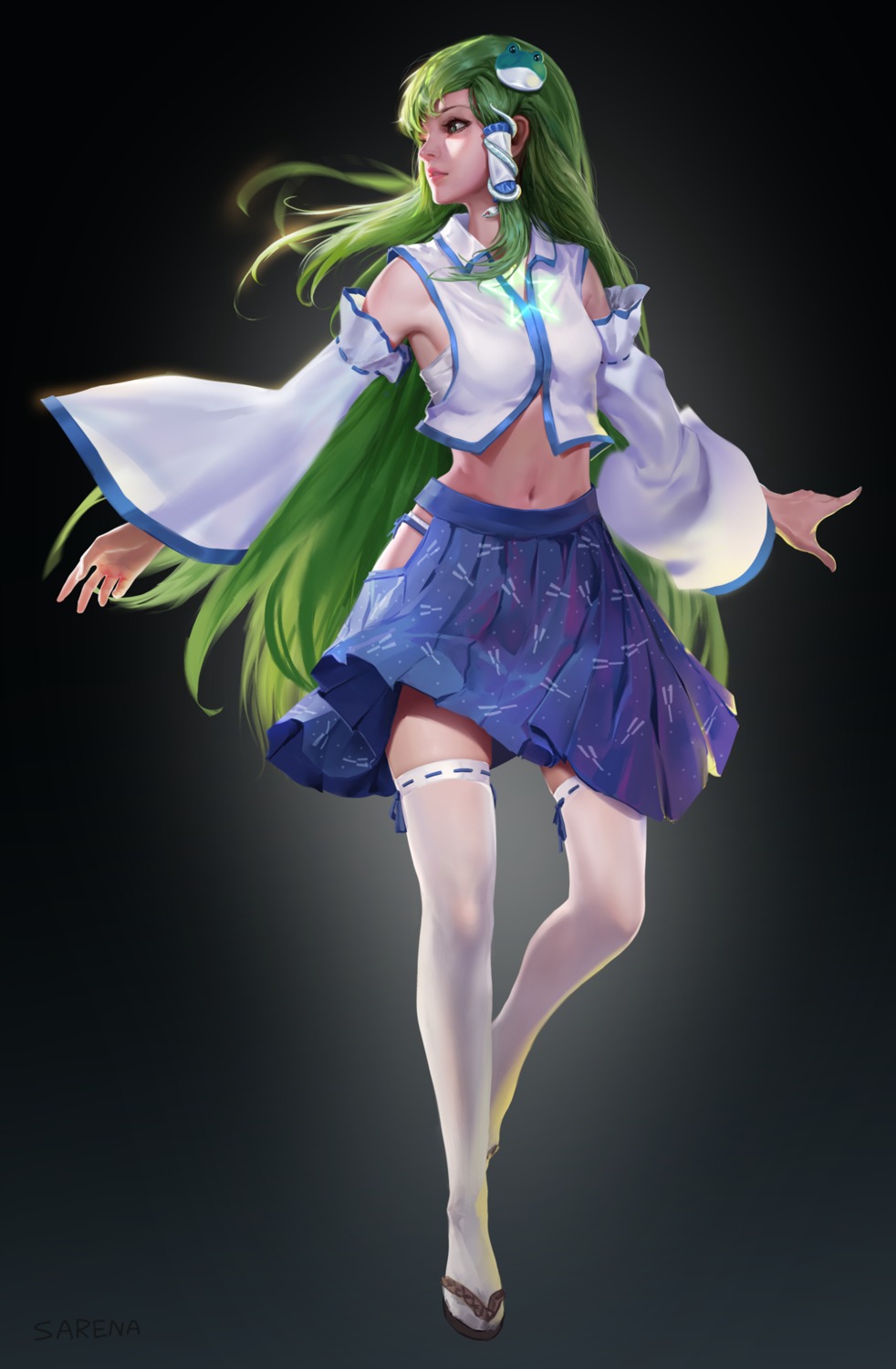 kochiya_sanae sarena thighhighs touhou