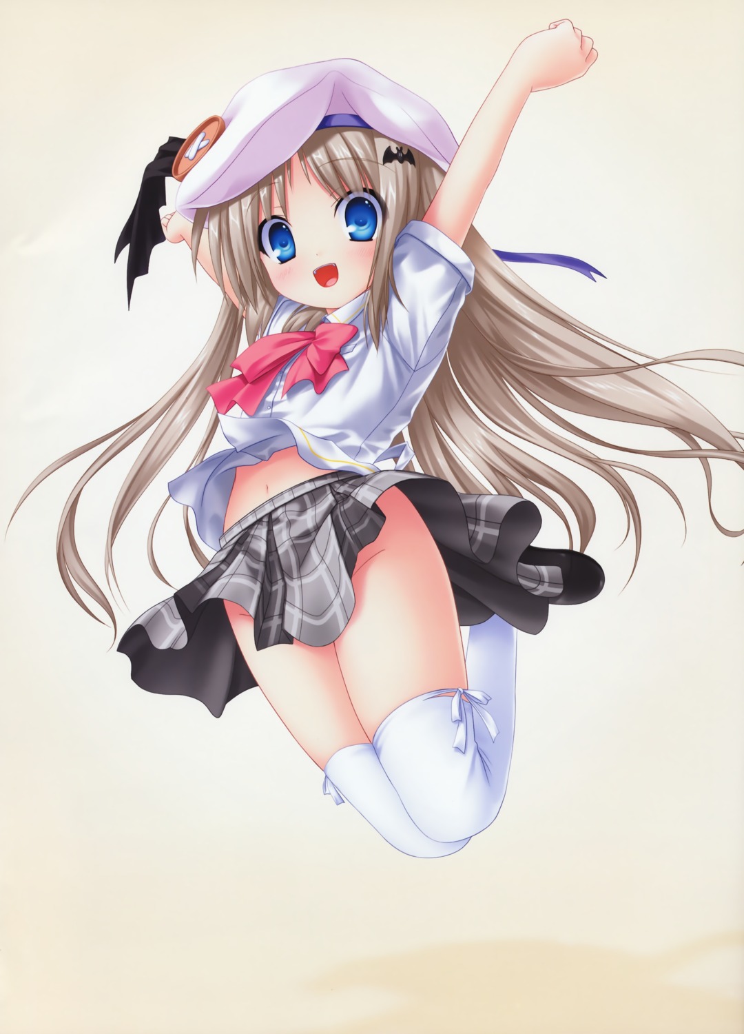 key kud_wafter little_busters! loli na-ga nopan noumi_kudryavka seifuku skirt_lift thighhighs