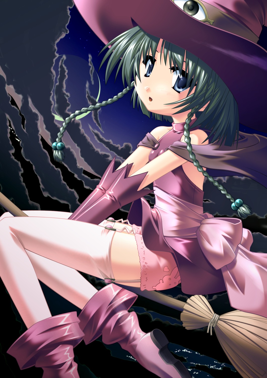 bloomers dress irregulared_pulse simk skirt_lift stockings thighhighs witch