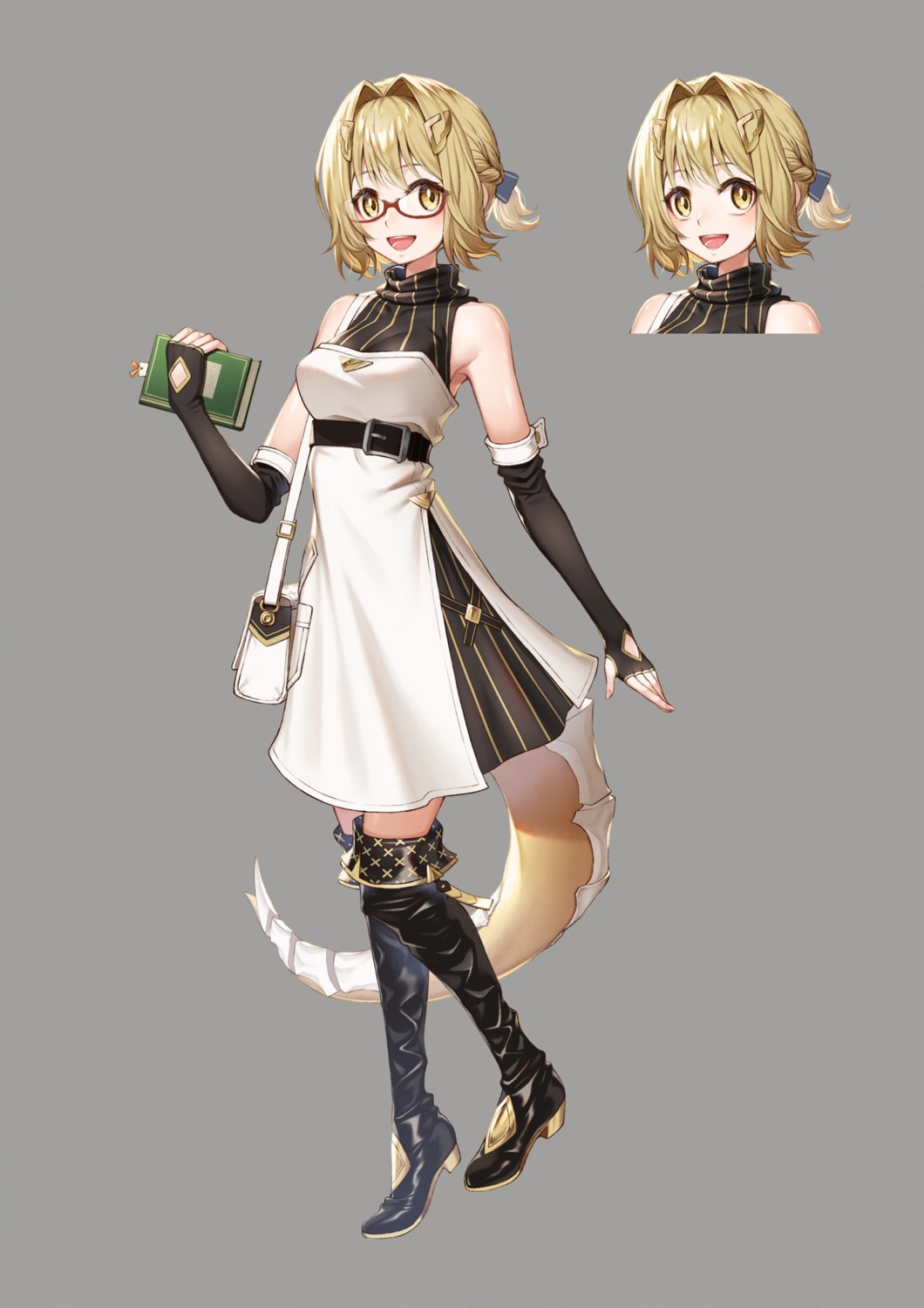 alchemy_stars character_design dress megane sho_(sumika) tail thighhighs vice_(alchemy_stars)