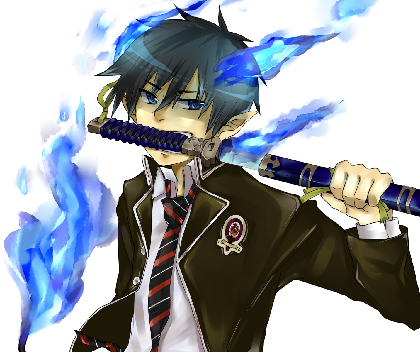 ao_no_exorcist male okumura_rin sword